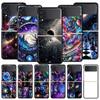 Universe Starry Sky Moon Hard PC Phone Case For Samsung Galaxy Z Flip 7 6 5 4 Black Cover For Galaxy Z Flip 3 Foldable Shell Bag