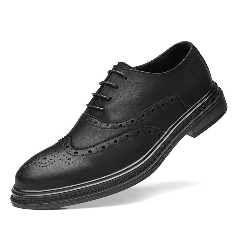 2025 Spring Men s Breathable Non-slip Lace-up Cowhide Brogues - Fashionable & Trendy Loafers 41
