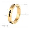 Cross Plum Blossom Oil Drop Ring Titanium Steel Does Not Fade Couple Ring Women's Niche Ins Tide Jewelry