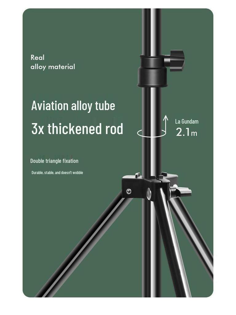 Multi-Functional Floor Tripod Phone Holder with Ring Light for Live Broadcast & Photography
