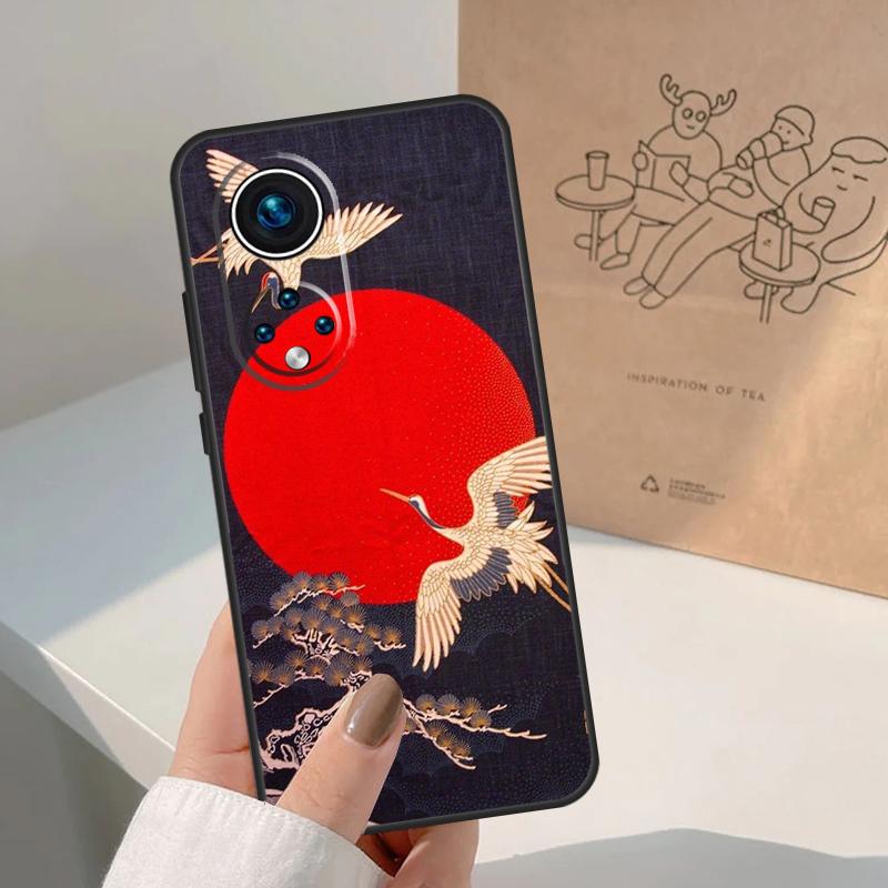 

Японские журавли Искусство Для Honor Magic 8 Pro 7 6 5 Lite Чехол Для Honor Win RT 200 400 50 70 90 X8b X9a X9b X9c X9d Honor 400 Pro