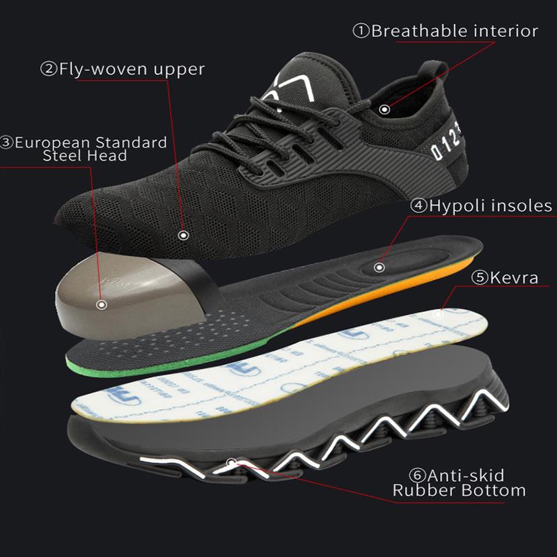 Indestructible Design Safety Work Shoes Boots For Men Anti-Smashing Steel Toe Boots Men Construction Shoes Safety Boots Sneakers