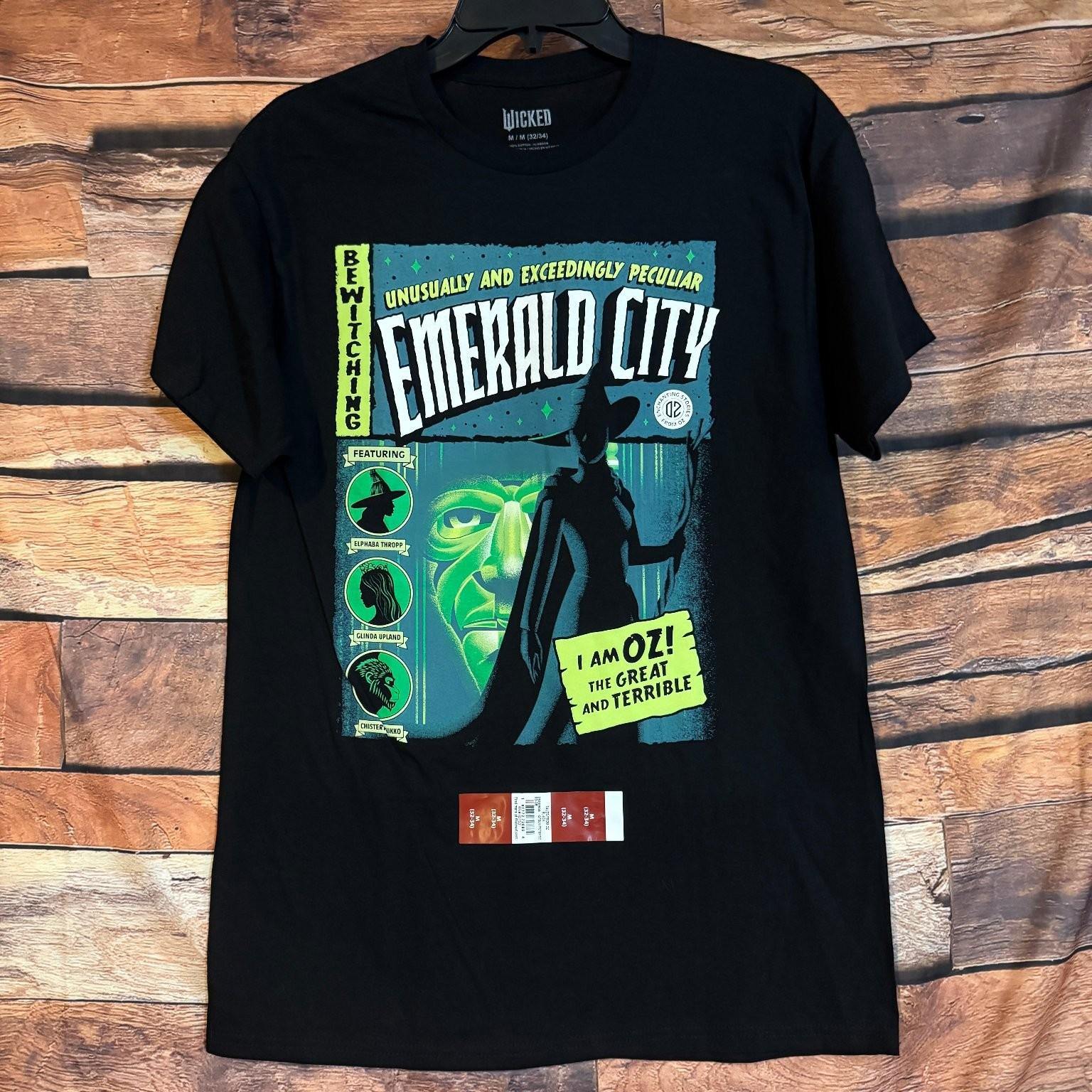 WICKED Men s Black M Medium Emerald City Witch Graphic Cotton Tee Unisex T-Shirt M