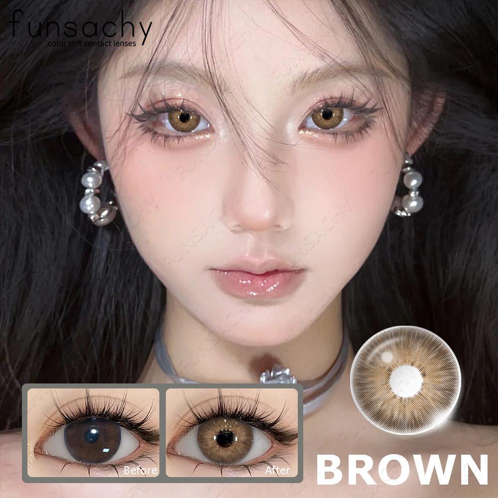 FUNSACHY 1 Pair Fashion Colored Contact Lenses Korean Brown Contact Lenses High Quality Natural Cosmetic Pupils Lenses Annual
