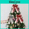 Christmas Decorative Plaid Ribbon Bow With Red And Black For Tree Topper Decor