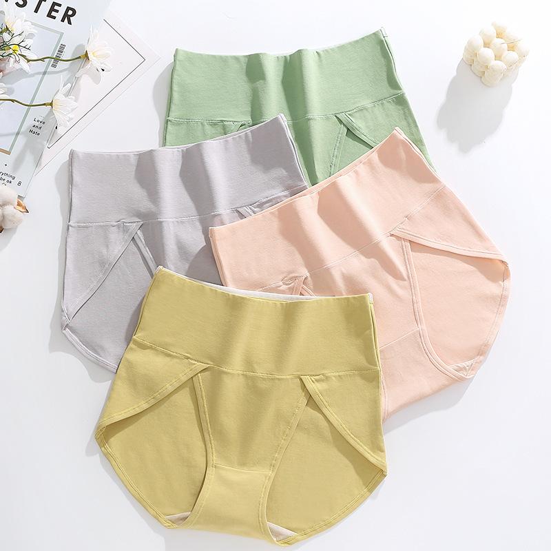 Big Size Female Spring and Autumn Cotton High Waist High Stretch Briefs