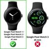 Hülle kompatibel Google Pixel Watch 3 / Watch 2 / Watch - 41mm - Hartschutzhülle schwarz Displayschutz aus gehärtetem Glas Phonillico®