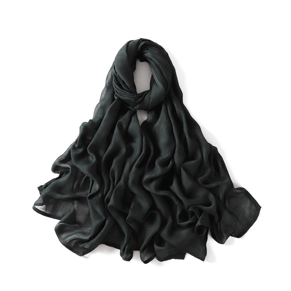 New Cotton Linen Scarf For Women Girls Students Autumn Winter Solid Color Long Scarves Soft Viscose Shawl Female Wrap Shawls