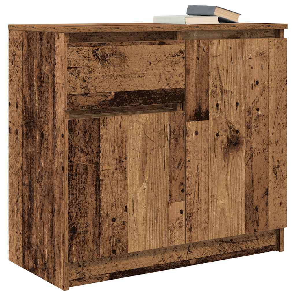 Sideboard with Drawer Rustic Wood Look 71 x 35 x 65 cm Engineered Wood