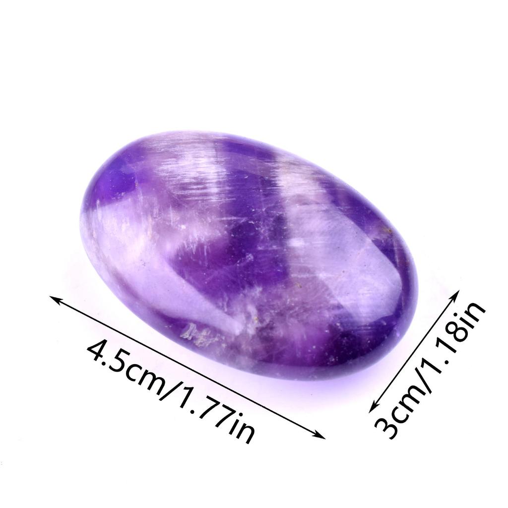 Piedra de Palma de Jabón de Cuarzo Rosa 45x30mm - Piedra de Masaje con Energía de Cristal