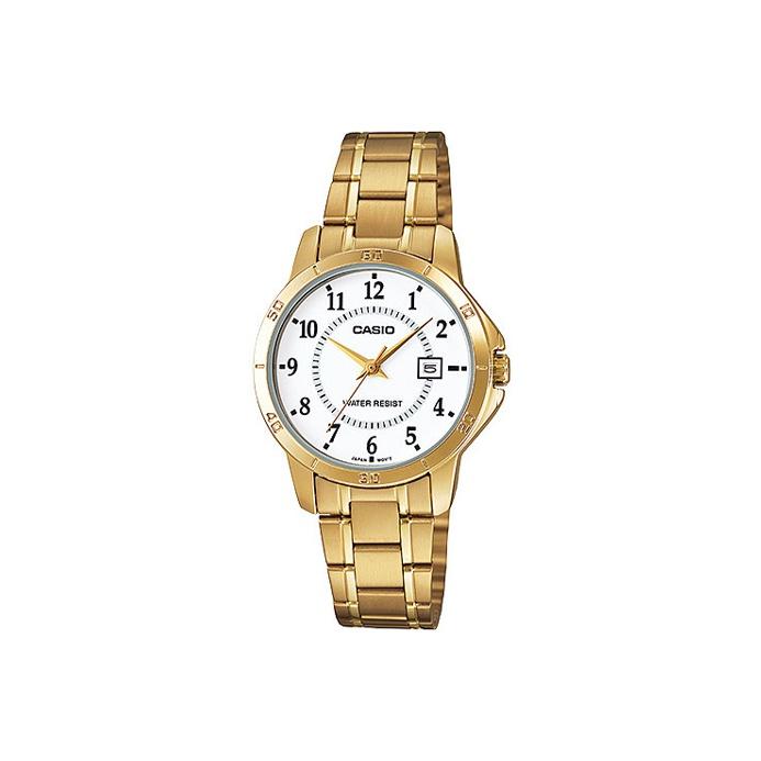 Casio Standard Series Life Waterproof Quartz Movement Stainless Steel Strap Watch Women watches White LTP-V004G-7B White Dial