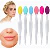 Lip Scrub Brush Tool,Double-Sided Silicone Exfoliating Lip Brushes Kits,Gentle Lip Exfoliator Scrubber Brush for Smooth,Soft,Bright,Fuller Healthy
