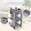 Double-layer Pet Trolley Bag Large Space Portable Outdoor Travel Silent Easy To Put Two Cat Foldable Oxford Cloth Pet Bag
