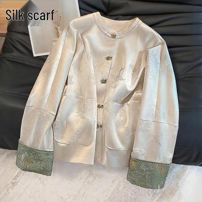 Women's New Chinese Style Jacquard Frog Button Jacket