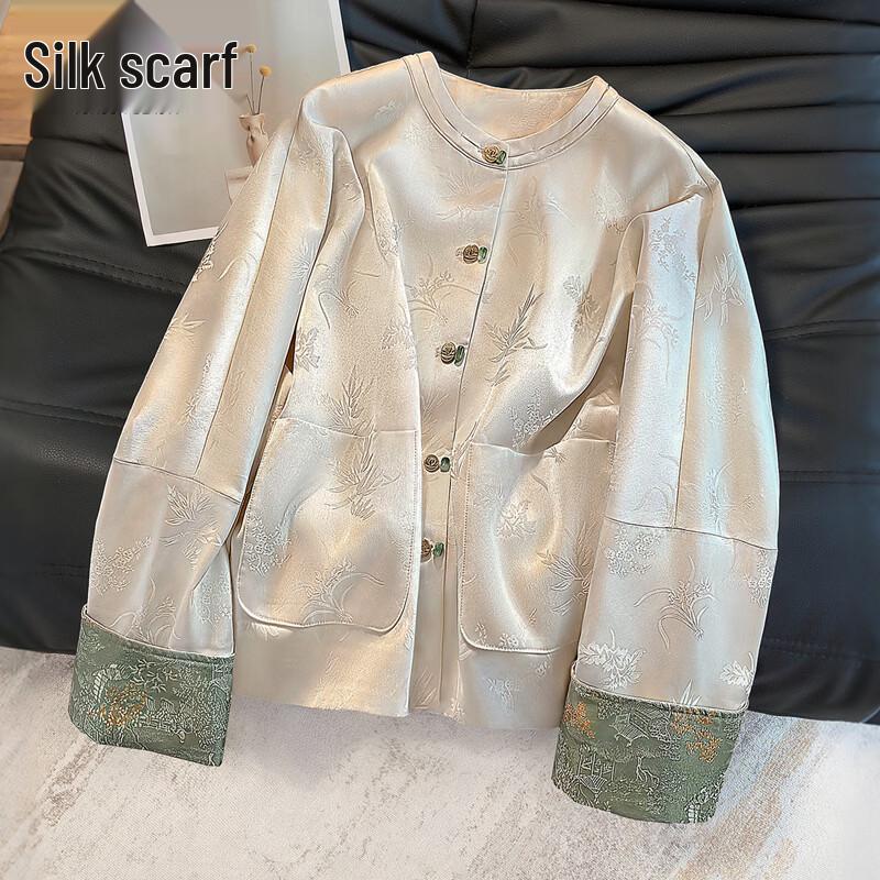 Women s New Chinese Style Jacquard Frog Button Jacket L