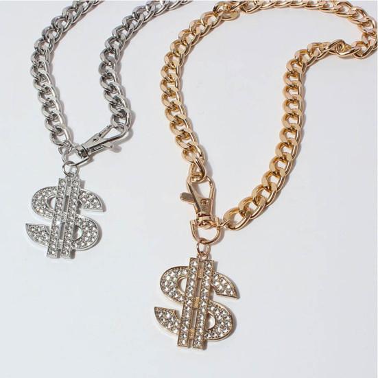 Náhrdelník pro mazlíčky s dolarovým přívěskem Dekorativní límec s řetízkem na krk módních psů proti vyblednutí