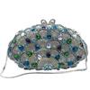 Rhinestone Evening Clutches Luxury Fan-Shape Women Crystal Wedding Party Purses WHTUOHENG  Prom Cocktail Handbags Blue/Red/White