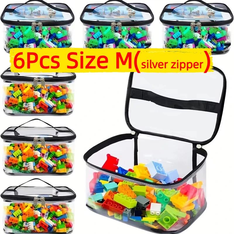 Transparent Pvc Mesh Zipper Toy Storage Bag Large Capacity Puzzle And Block Organizer Toy And Building Block Storage