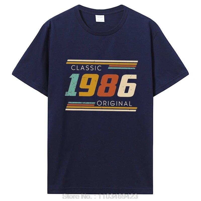 Lustiges Vintage 1986 T-Shirt Sommerstil Grafik Baumwolle T-Shirt Streetwear Geburtstagsgeschenke T-Shirt Unisex Kleidung Übergroß