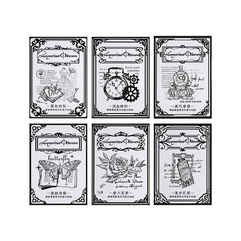 Vintage Tracing Paper Stickers - 20pcs Semi-Transparent English Decals for Journal & Scrapbooking