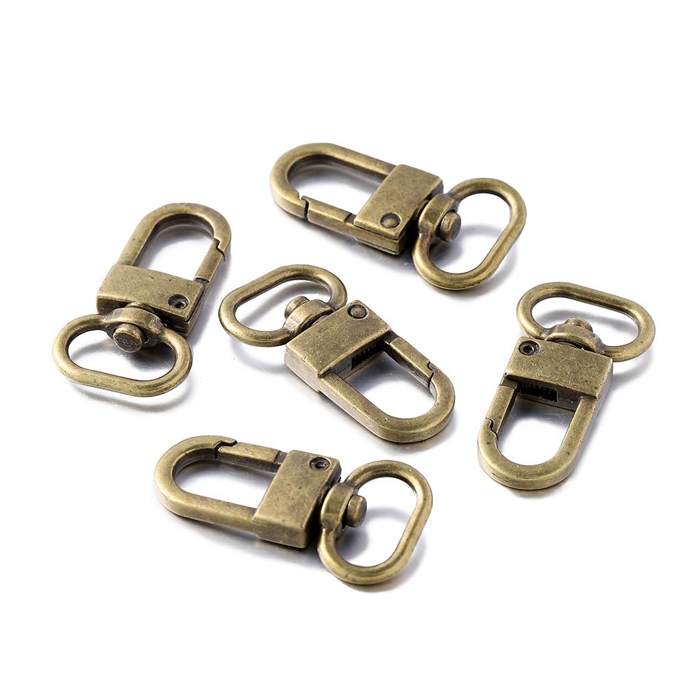 5Pcs/Lot Alloy Swivel Lobster Clasp Clips Key Hook Keychain Split Key Ring Findings Clasps for Keychains Jewelry Making Supplies