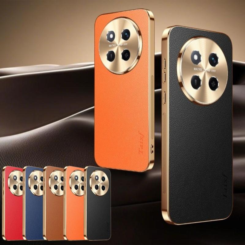 Texture Lichee Pattern Leather Plating Cover For Huawei Honor GT X9C X9c Smart Sfot Shockproof Lens Protection Bumper Case