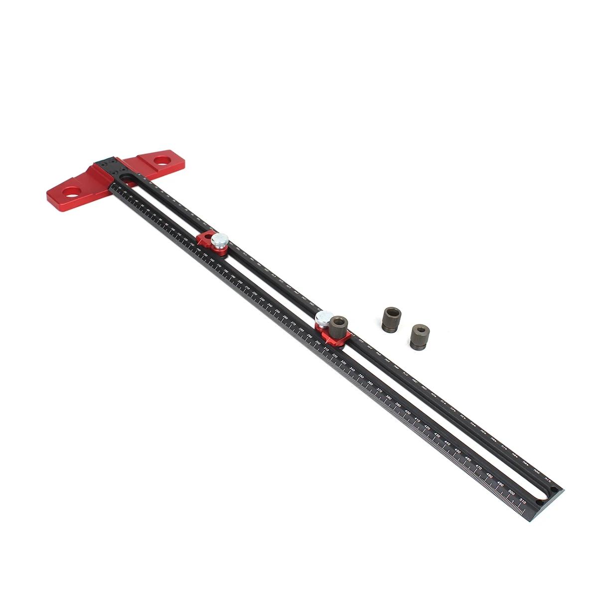 

Деревообробка Лінійка для позиціонування свердління 2 в 1 Високоточна лінійка для маркування T-подібна лінійка Зажим для кріплення дюбелів 6/8/10 мм Локатор свердла Перфорація 300mm чорний