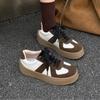 Leather Non-slip Thick-soled German Training Shoes Women's 2025 Autumn New Fashion Versatile Retro Color Matching Casual Sports Shoes