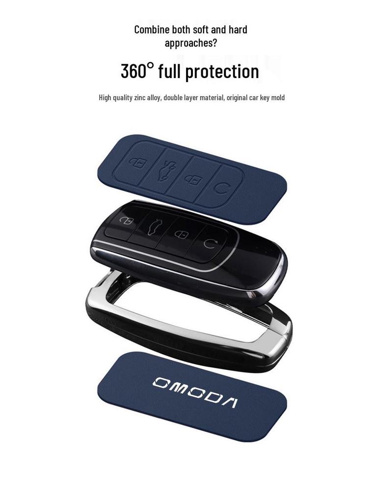 Chery OMODA 5 Schlüsselhülle: Vollmetall-Schutzhülle mit Schlüsseltasche und Schnalle