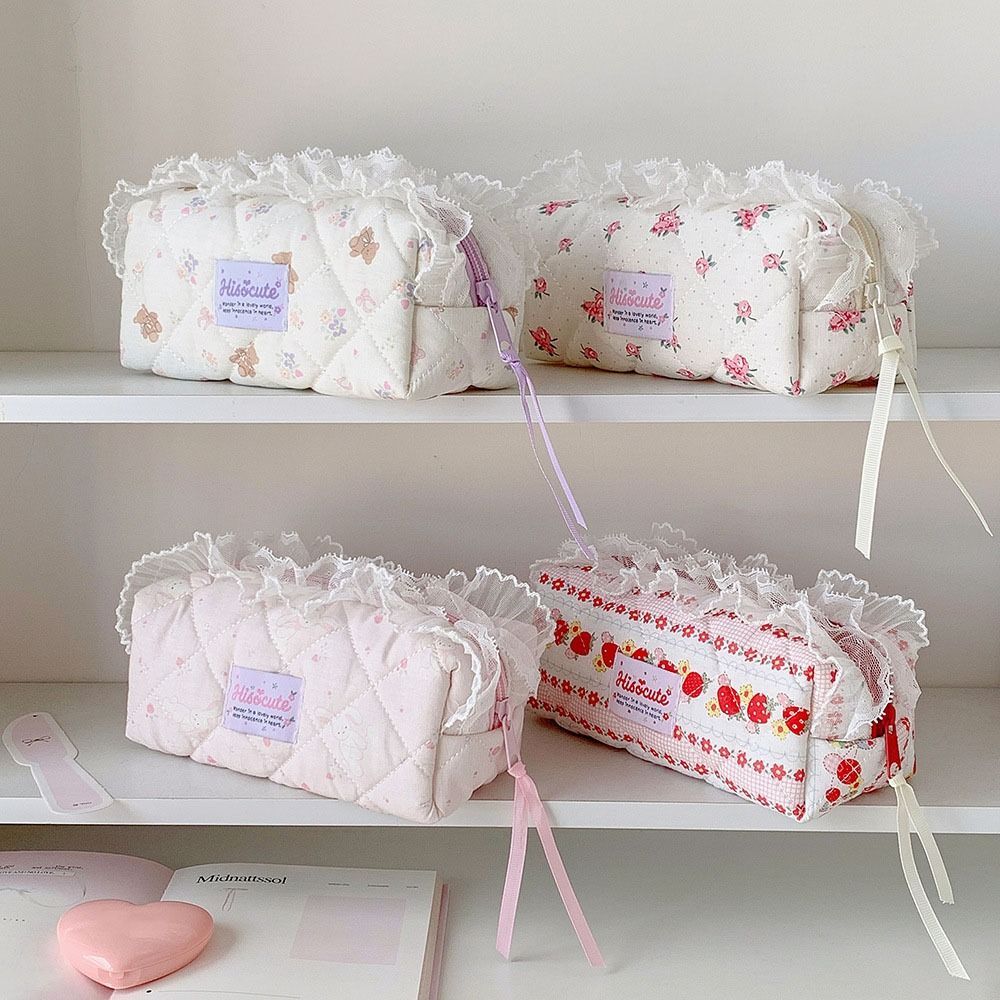 Large Capacity Cosmetic Bag Zipper Closure Pencil Case Fashion Travel Toiletry Bag Travel Use