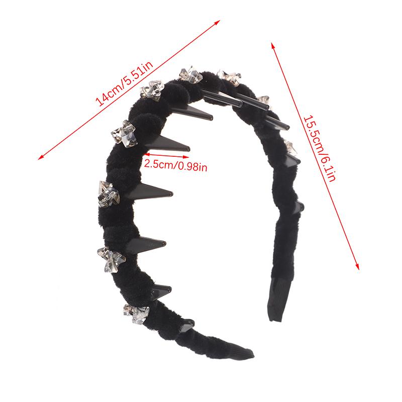 Französischer Luxus Kristall Schwarzer Haarreif Koreanisches Vintage Temperament Stirnband Haargummi für Mädchen Haarschmuck Kopfschmuck