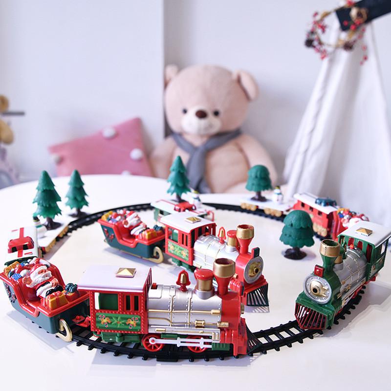 Led Gift Christmas Musical Electric Traintrack Set Kids Toys Home Party Decor