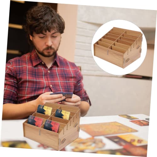 Garneck Wooden Card Case, Light Brown, Storage Case for Trading Decks, Card Box, Card Case