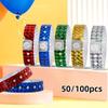 Holographic Event Wristbands 50/100Pcs Waterproof Adjustable Snap Shiny for Birthday Party Club Entry Check Event Use