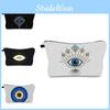 Evil Eye Print Makeup Bag Vintage Style Travel Storage Pouch Portable Hand Clutch Toiletry Bag