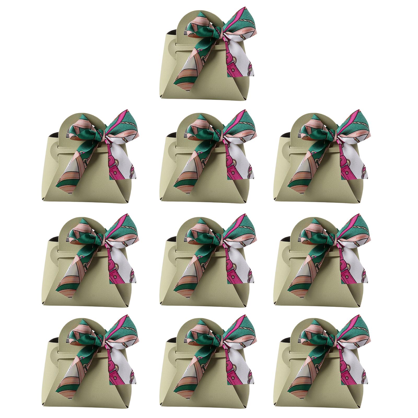 

10 шт. Стильная кожаная упаковочная коробка, кожаная дорожная сумка, маленькая сумка для конфет, коробка для хранения ювелирных изделий и мелких предметов из искусственной кожи зелёный