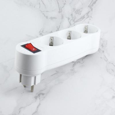 Ophiuchus EU Standard 1 To 3 Way German Plug Power Socket 250V Outlet Expansion Adapter KTY