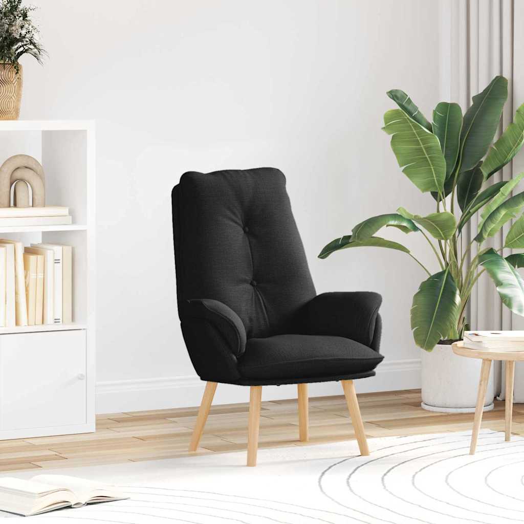 Armchair Black 69 X 74 X 93 Cm Fabric and Plywood
