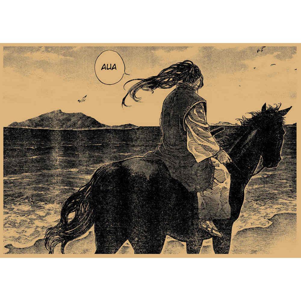 

Vagabond Retro Kraft Paper Poster by Takehiko Inoue – Japanese Anime Wall Art for Bar or Cafe Décor 29.7X42cm (A3 size)