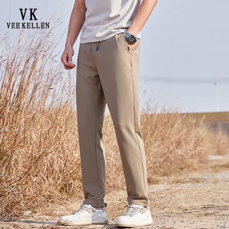 VEE KELLEN Men's Casual Quick-Dry Straight-Leg Pants