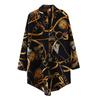 Fashion Women Loose Long Sleeve Printed Turn-down Button Ladies Top Shirts