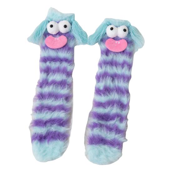 Funny Fuzzy Socks Women Men Fluffy Crew Socks Crazy Cartoon Silly Socks for Home Indoor Wear Sleep Christmas Birthday Gift