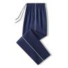 Spring Korea Silk School Uniform Pants for Primary To High School Students - Dark Blue with Reflective Stripe