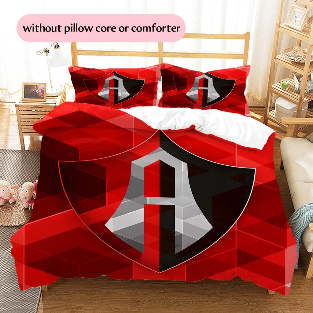 Atlas Football Club Pattern Bedding Quilt Set Home Decoration Gift (1 * duvet cover + 2 * pillowcase without core)