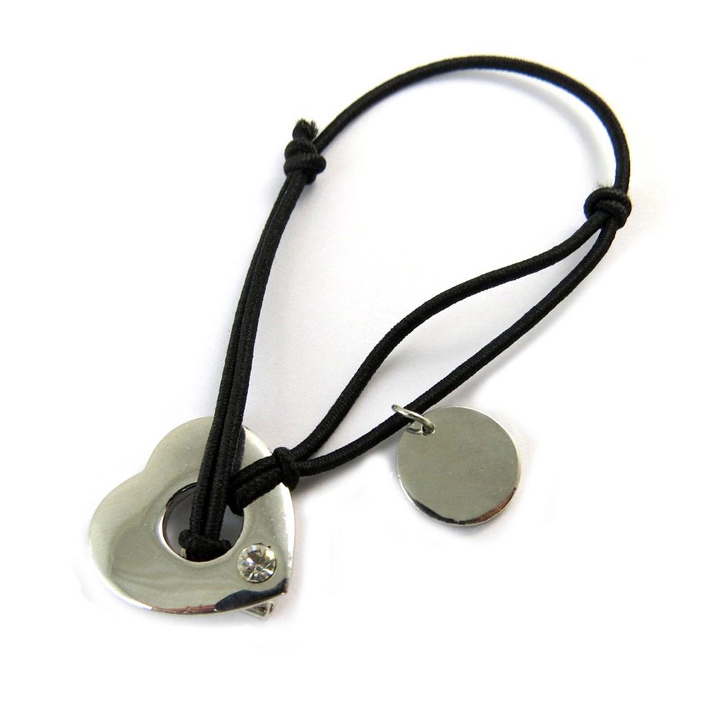 Les Trésors De Lily [N8889] - Bracelet créateur 'Love' noir argenté