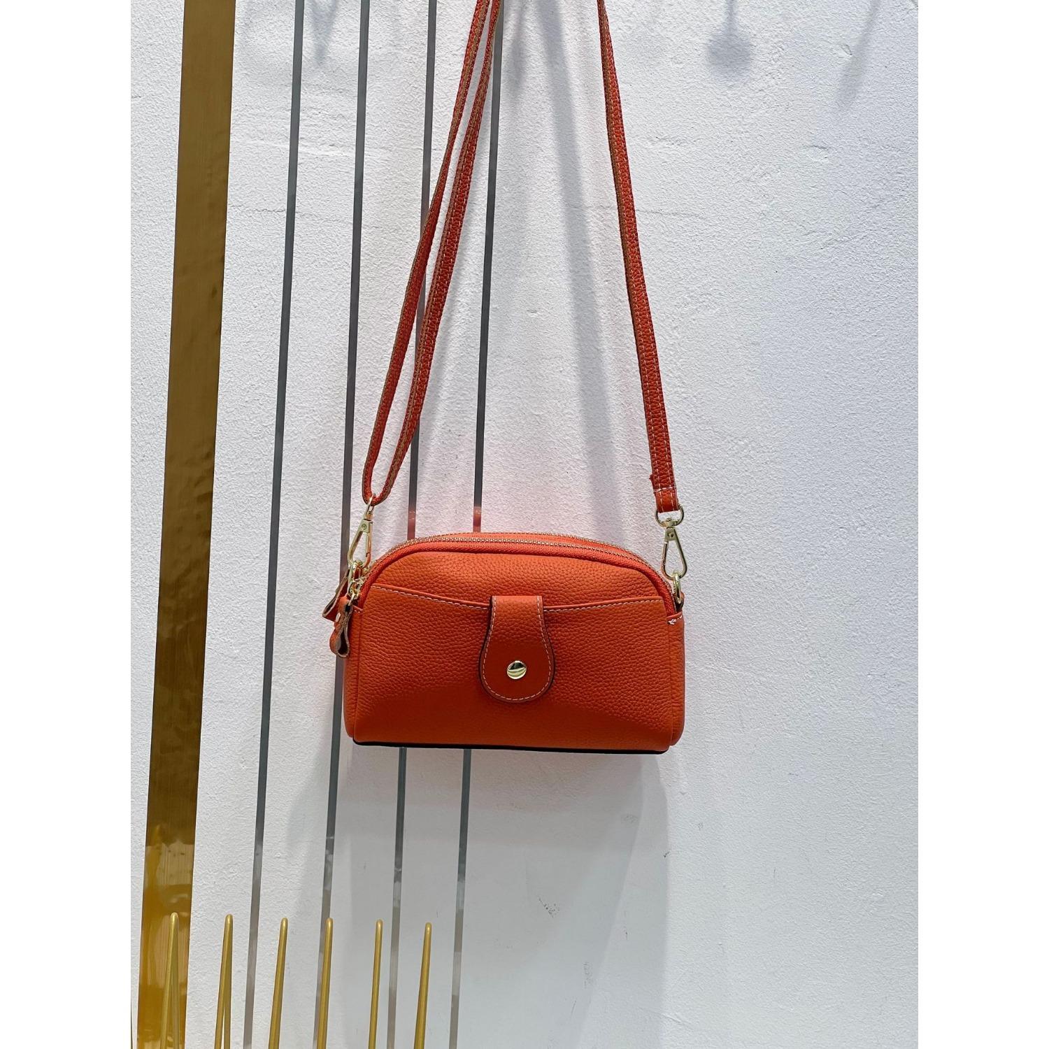 

Женская сумка из коровьей кожи, сумка через плечо, женская сумка, симпатичная модная сумка-ракушка, сумка для мобильного телефона оранжевый