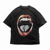 Big Lips T Shirt Y2k Mouth Vintage Slightly Streetwear Casual Fashion Homme Breathable Soft Versatile Comfortable