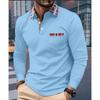 Long Sleeve Lapel Polos Shirts Check Patchwork Tops Men's Casual Spring Autumn Sports Polo Shirt