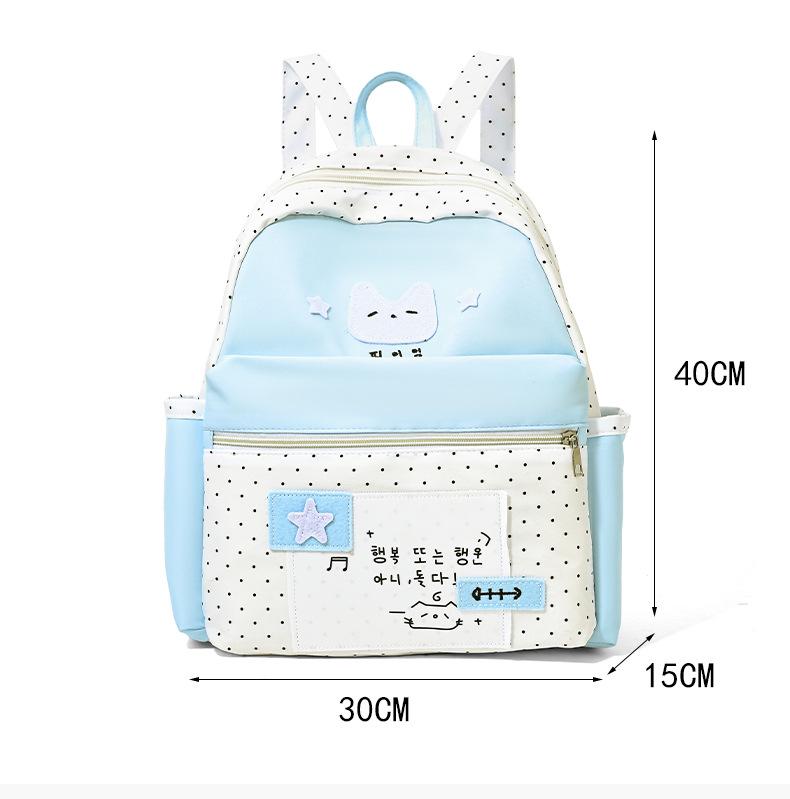 Polka Dot Graffiti Backpack - Cute, Lightweight, and Versatile Schoolbag