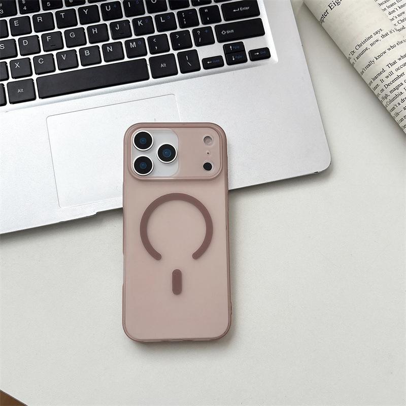 Applicable To IPhone17PROMAX Ice Mist Skin Sensor Magnetic Case Apple 16 Simple Ultra Thin Hard Protective Case 15